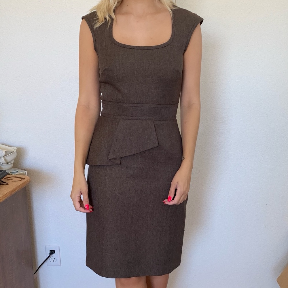 Antonio Melani Dark Mocha Herringbone Dress